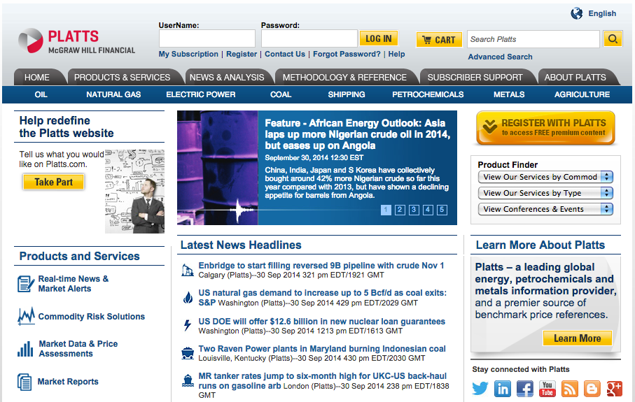 platts Top Oil and Gas Websites