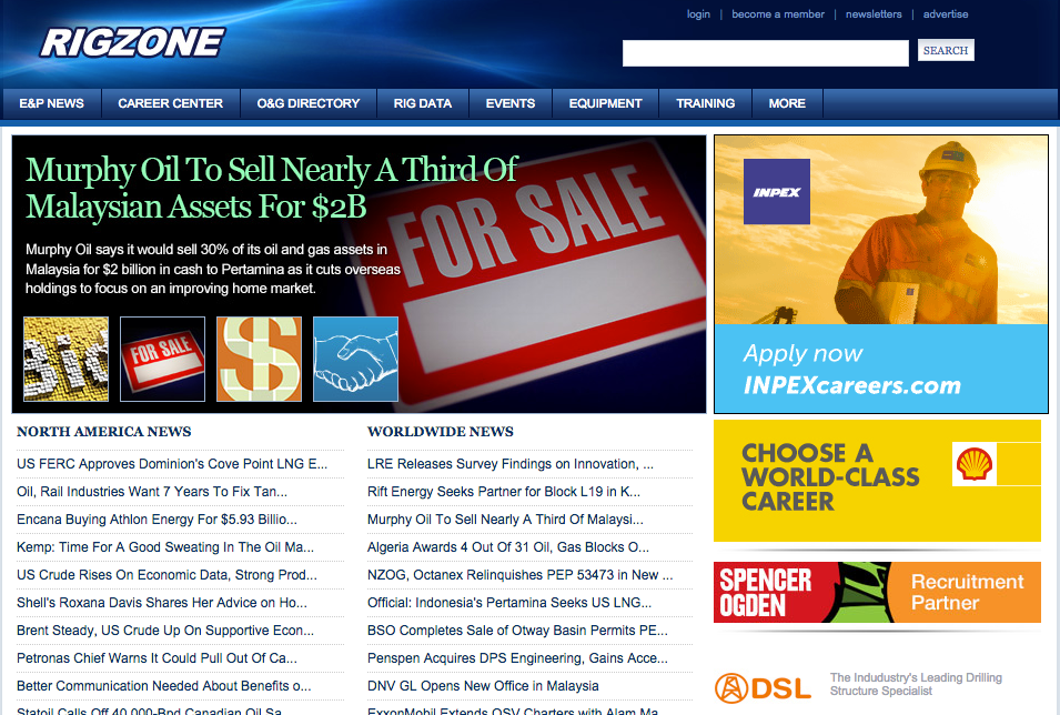 rigzone Top Nine Oil and Gas Websites