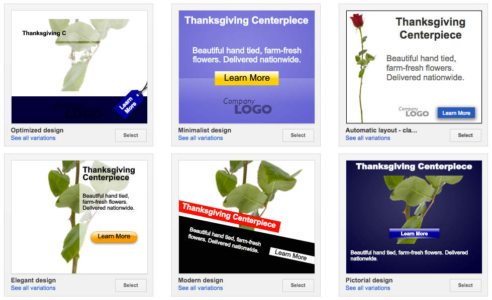thanksgiving ads Google Display Network Advertising