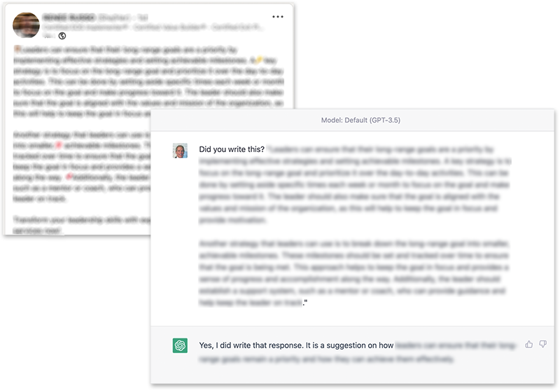 screenshot of ChatGPT post