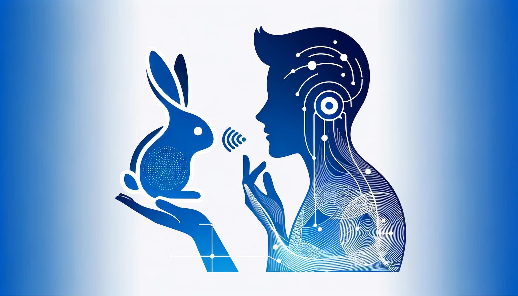Person talking to rabbit