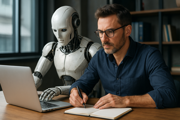 marketer working with AI
