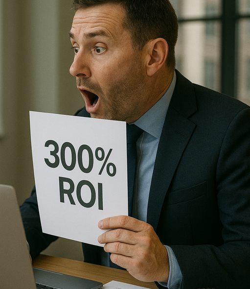 business owner with 300% ROI