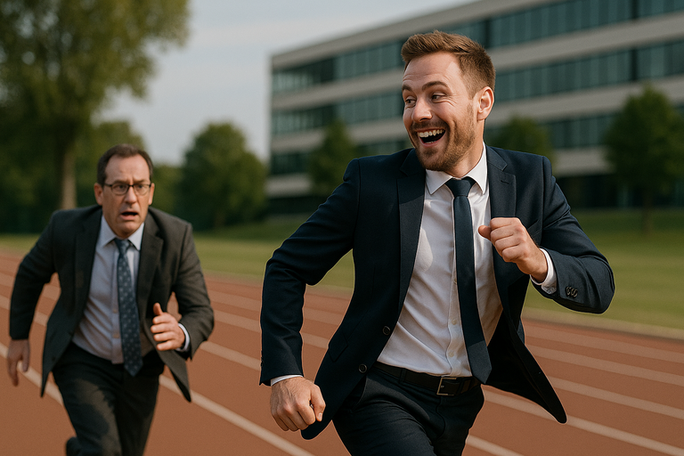 business owners competing in race