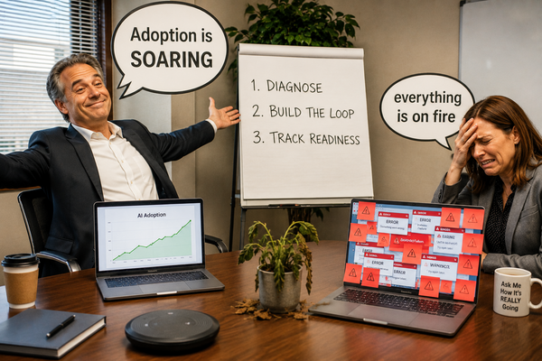 employees showing mixed emotions over AI workflow