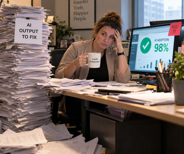 stressed employee using AI
